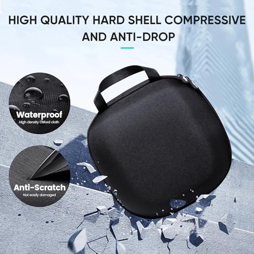 sarlar Compact Hard Carrying Case and Bulid-in Lens Protector Cover Compatible with Meta Quest 3S/Quest 3/Quest 2/Apple Vision Pro Accessories, Lightweight and Portable for Travel and Home Storage