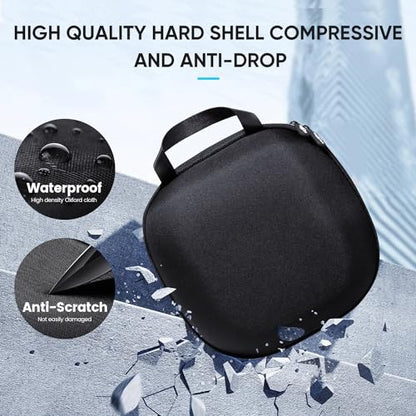 sarlar Compact Hard Carrying Case and Bulid-in Lens Protector Cover Compatible with Meta Quest 3S/Quest 3/Quest 2/Apple Vision Pro Accessories, Lightweight and Portable for Travel and Home Storage