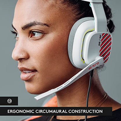 Logitech G Astro A10 Gen 2 Cross-Platform Wired Gaming Headset - White/Xbox | 3.5mm Headphone Jack, 32mm Drivers, Flip-to-Mute Mic, Over-Ear Cup Design - color: White/Xbox Edition