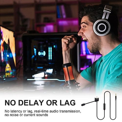 QC35 Boom Microphone Compatible with Bose QuietComfort 35 II (QC35 II) & QuietComfort 35 (QC35) Headphones, Boom Microphone Cable with Mute Switch for PS4, PS5, Xbox One, PC, 4ft