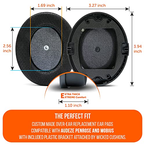 WC Freeze Penrose - Cooling Gel Earpads for Audeze Penrose & Mobius | Made by Wicked Cushions | Hybrid Fabric, Improved Durability, Thickness & Sound Isolation | Black - color: Black
