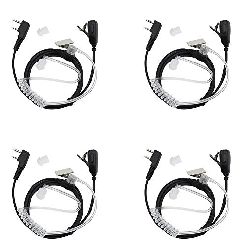 2-pin Covert Acoustic Tube Earpiece Headset for Kenwood Puxing Wouxun Baofeng Two Way Radio 2pin(4 Pack) - color: 4 Pack