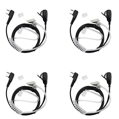 2-pin Covert Acoustic Tube Earpiece Headset for Kenwood Puxing Wouxun Baofeng Two Way Radio 2pin(4 Pack) - color: 4 Pack