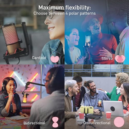 Cherry UM 9.0 PRO RGB, USB Microphone with RGB Lighting, for Gaming, Streaming, Podcast, ASMR, 4 Polar Patterns, Compatible with PC/Mac/PS4/PS5, Black/Copper - color: UM 9.0 RGB PRO