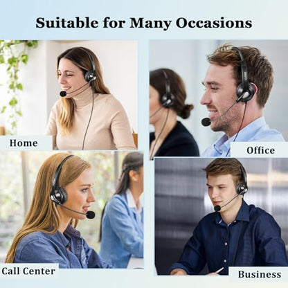 Callez Telephone Headset with Noise Cancelling Mic for Landline Deskphones | Corded RJ9 Phone Headset Mono, Works with Polycom Plantronics Avaya ShoreTel Mitel NEC Allworx Toshiba Digium Office Phones