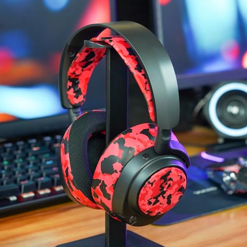WC Side Plates for Arctis Nova Pro Wireless, Pro Wired & Nova Elite | Made by Wicked Cushions | Also fits Nova Pro Omni, 7, 7X & 7P | Red Camo - color: Red Camo