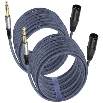 25Ft 6.35mm 1/4 TRS to 3Pin XLR Male Balanced Auido Cable-2Pack - color: 1/4 TRS To XLR M, size: 25Feet(2Pack)