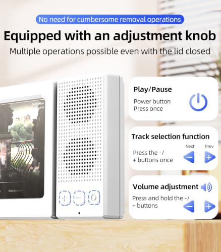 2nd Gen Shower Phone Holder Waterproof with Speaker Hole 1200mAh | 18H Playtime With Dual Bluetooth Speaker IPX6 Speakers High-Sensitivity Touchscreen Rich Bass Sound Bluetooth 5.3 (White） - color: White