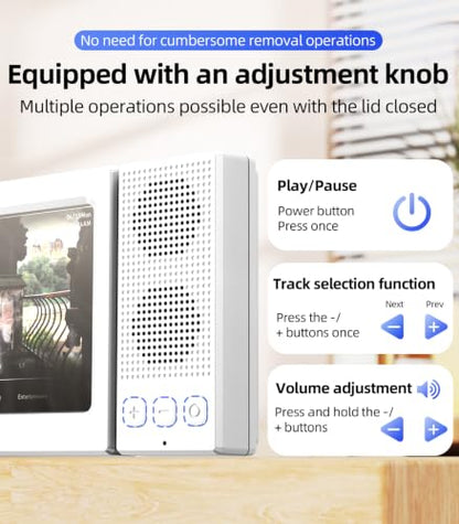 2nd Gen Shower Phone Holder Waterproof with Speaker Hole 1200mAh | 18H Playtime With Dual Bluetooth Speaker IPX6 Speakers High-Sensitivity Touchscreen Rich Bass Sound Bluetooth 5.3 (White） - color: White