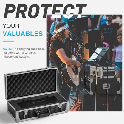 Phenyx Pro Carrying Case with Customizable Pre-Diced Foam Foam PCSE-L | Aluminum Alloy Sturdy Build, 2-layer Form, Protective Gear Storage, Wireless Mic Systems, Camera Gear, Equipment Transport - size: Large (20.3×10×5.9 Inch)