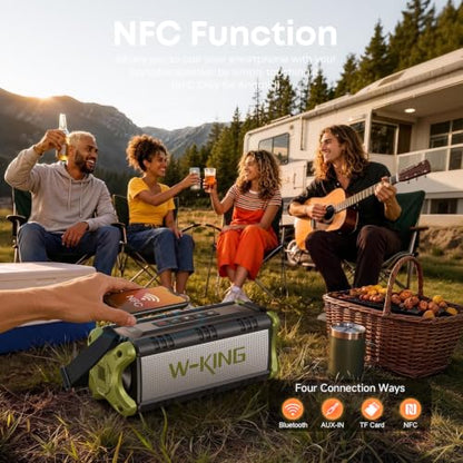 Portable Speakers Bluetooth Wireless, 90W Max Loud Outdoor Speaker with Deep Bass, IPX6 Waterproof, Floatable, Custom EQ, 40H, Dual Pairing, Subwoofer *2, TF, Large Speaker for Beach/Garage/Jobsite