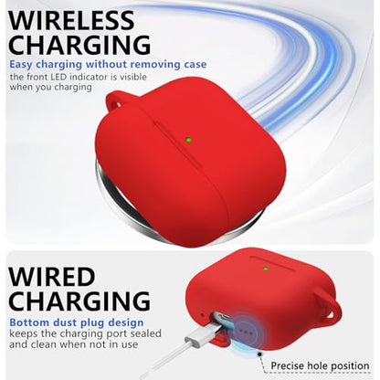 Ljusmicker for AirPods 5/4 Case (2026/2024) with Cleaner Kit,Deep Red - color: C2-Deep Red
