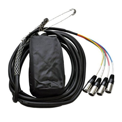 Seismic Audio - SASH-4x20 - 4 Channel XLR Send Sub Snake Cable - 20 Feet - size: 20 Feet - 4 Channel