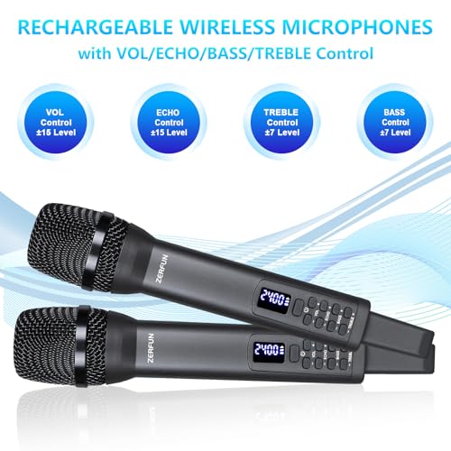 Rechargeable Wireless Microphones Dual, D240, Grey - color: Gray, style: 2 Mics