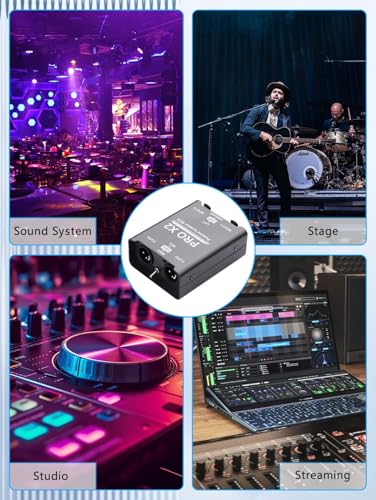 GINTOOYUN Pro Passive Stereo Direct Connection Box 2-Channel Audio Isolator, Audio Current Sound Eliminator, 6.5 Permo Alloy Isolator, Mixing Console, live Broadcast