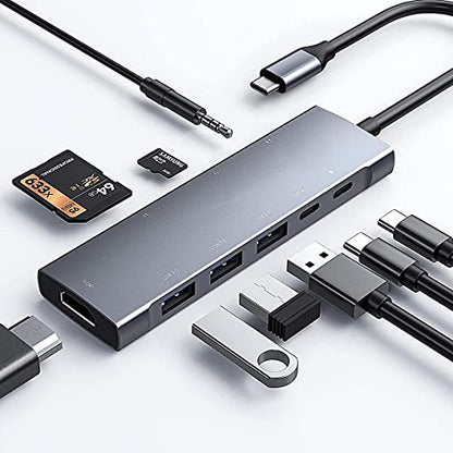 USB C to HDMI Adapter for iPad Pro 11/12.9 2021/2020/2018,iPad Air 4,USB C Hub Adapter with 3.5mm Headphone Audio Jack,4K HDMI,USB3.0,USB C Power Delivery,Compatible with MacBook,Samsung - color: Gray
