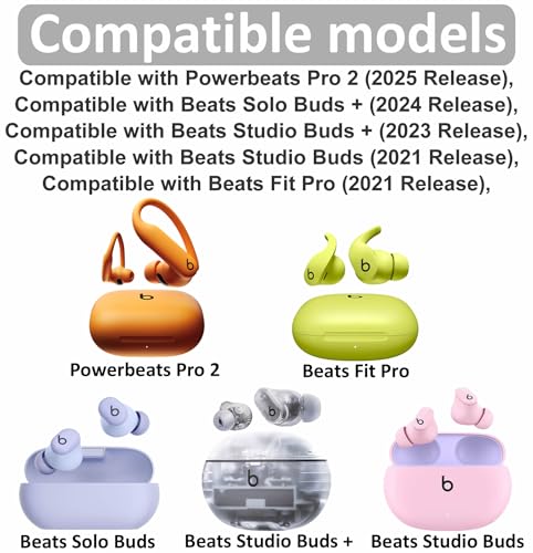 Powerbeats Pro 2 Double Flange Ear Tips, 6 Pairs S/M/L Replacement Soft Silicone Rubber Flexbiel Gel Eartips Fit in Case Accessories Compatible with Powerbeats Pro 2nd - 2 Flange Black