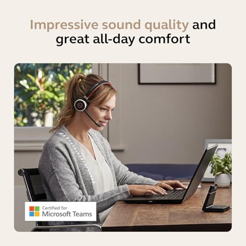Jabra Evolve 65 SE Mono Wireless Headset - Bluetooth Headset with Noise-Cancelling Microphone, Long-Lasting Battery, and Dual Connectivity - MS Teams Certified, Works with All Other Platforms - Black - size: MS Teams, style: Mono
