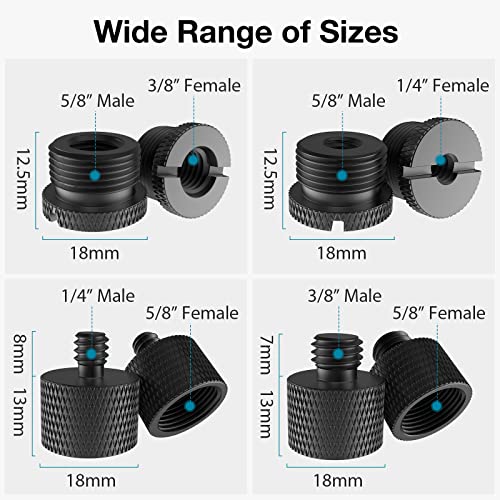 InnoGear 360° Rotatable Microphone Boom Arm Mic Stand & 8 Pieces Mic Stand Adapter for Fifine AM8 K669B Blue Yeti HyperX QuadCast SoloCast AT2020 and More