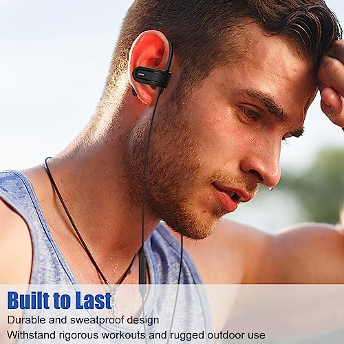 Joysico Wired Over Ear Earbuds Headphones with Mic and Volume Control Black | Wrap Around Ear Hook Secure Fit, 6 Sizes Tips, Earphone Case, Sport Running Workout Sweatproof, For Cellphones Laptop Tablets