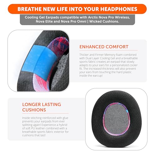WC Freeze Nova Pro Wireless - Earpads for Arctis Nova Pro Wireless & More | Made by Wicked Cushions | Also fits SteelSeries Nova Elite & Nova Pro Omni(Doesn't Fit Other Models) | Speed Racer - color: Speed Racer