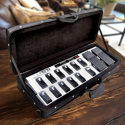 SKB 27”x 9” Foot Controller Soft Case Padded Bag, Rigid Foam Frame, Shoulder Strap and Double Zippers for DJ Controllers & Small MIDI Keyboards, Black | Rigid foam frame, double zippers, 27 inch x 9 inch design, carries pedalboard or small keyboard to gig
