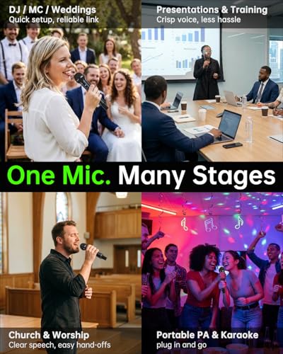 Xvive M5D Handheld Wireless Microphones System, 5.8GHz Plug-and-Play, 2 Wireles Microphone with 2 XLR Receiver, Auto Channel Scan, 24-bit/48kHz Digital Audio, for Singing, Church - style: M5D