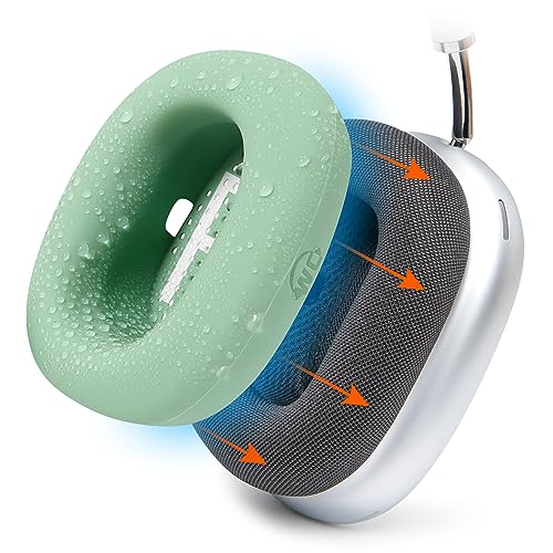 WC SweatZ Max - Patented Silicone Sweat Covers for AirPods Max 1 | Made by Wicked Cushions | (Does Not Fit AirPods Max 2). Sweatproof, Full Earpad Protection | Green - color: Green