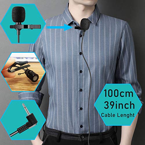 EXMAX Wired Collar Microphone Lavalier Micophone Lav Mic Clip for ATG-100T EXD-101 EXD-6824 Wireless Tour Guide System Transmitter Voice Amplifier Teaching Conference Training 3.5mm Lapel Microphone