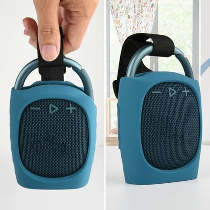 Silicone Protective Carrying Case Compatible with JBL Clip 4 - Portable Mini Speaker Stand UP Cover Pouch for JBL Clip 4 (Blue) - color: Blue