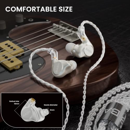 BASN Metalen 4 Drivers in-Ear Monitor Headphones, Wired Earbuds (Titanium) - color: Titanium