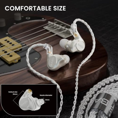 BASN Metalen 4 Drivers in-Ear Monitor Headphones, Wired Earbuds (Titanium) - color: Titanium
