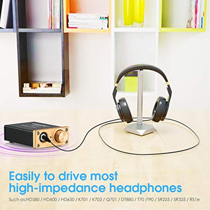 Douk Audio U3 Headphone Amps, Mini Hi-Fi Amplifier for Home Desktop PC 6.35mm / 3.5mm Headsets, Class A, RCA Input, DC 5V