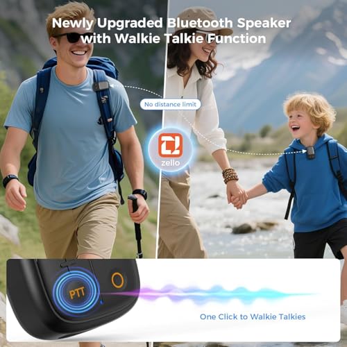 Wearable Bluetooth Speaker with Walkie-Talkie Function Based on Zello App | SUPERONE 2 Pack, IPX7 Waterproof Clip-on Speaker, Portable Speaker for Hands-Free Music/Calls, for Cycling/Hiking - style: 2 Item & Walkie Talkie Funtion