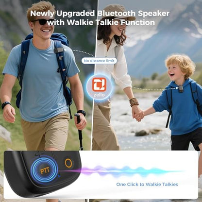 Wearable Bluetooth Speaker with Walkie-Talkie Function Based on Zello App | SUPERONE 2 Pack, IPX7 Waterproof Clip-on Speaker, Portable Speaker for Hands-Free Music/Calls, for Cycling/Hiking - style: 2 Item & Walkie Talkie Funtion