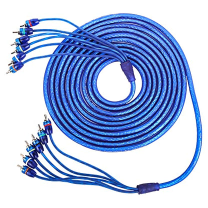 Skar Audio 17-Foot 6-Channel Twisted Pair RCA Interconnect Cable for Personal Computer- SKAR6CH-RCA17 - size: 6 Channel-17 ft