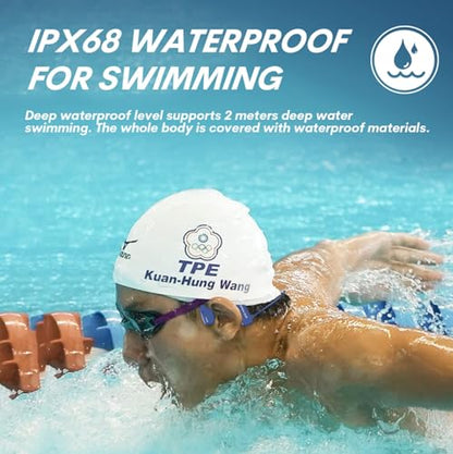 Bone Conduction Headphones Swimming Underwater IPX8 Waterproof Headphones Underwater Waterproof Earbuds for Swimming Swim Headphones Bluetooth Bone Conduction Head Set MP3 Player with 8G Memory - color: Black