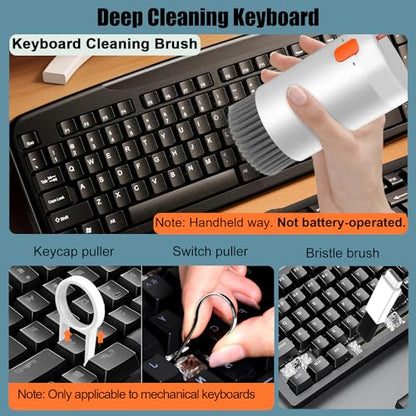 VICHYIE 20 in 1 Multifunctional Cleaner Kit for Electronic Devices (White) | Keyboard Cleaning Brush, Headphones Cleaner Kit for AirPods, Multi-Tool for Cleaning Laptop, Earbuds, Camera, Cellphones - color: White