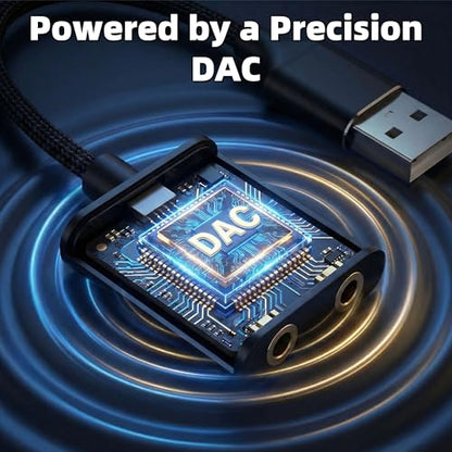 Universal USB Audio Adapter with 3.5mm Combo Jack - for PC, Laptop, Mac, PS5, PS4 & More (Windows/Mac/Linux Compatible)(AA-01)