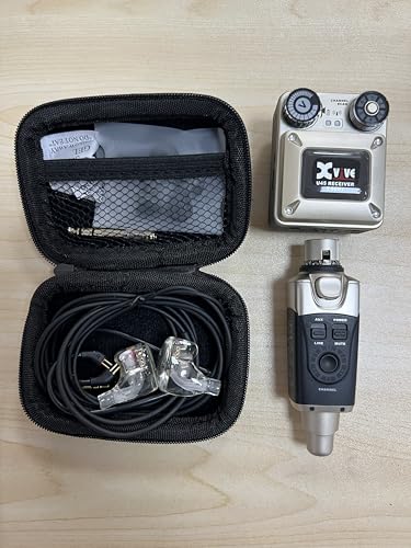 Xvive U45T9 Wireless in Ear Monitor System 5.8ghz with T9 2BA Drivers IEM Earphone, IEM System Transmitter and Bodypack Receiver for Studio, Band Rehearsal, Live Performance, Channel Scan Mode - style: U45T9