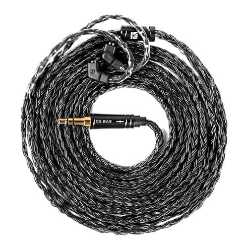 2m KZ ZS10 Pro IEM Earphones Cable, KBEAR ST24 Plus in Ear Monitor Cable 16 Core 5N OCC Silver-Plated Headphone Extension Cords for Moondrop Chu CCA CRA, ZS12 PRO X, Castor, ZAR (QDC-pins, 3.5mm Plug) - style: QDC-3.5mm