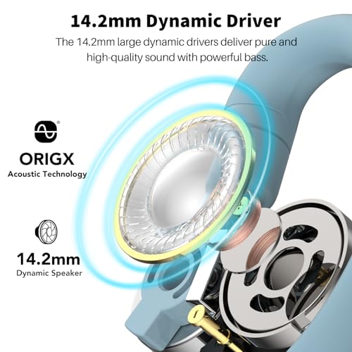 TOZO O2 Open Ear Wireless Earbuds,Multi-Angle Adjust 42H Bluetooth 5.3 - color: Blue