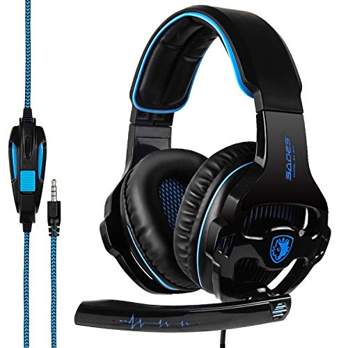 SADES SA810 Gaming Headset Surround Sound Stereo Headphones Bass Gaming Headphones with Noise Isolation Microphone Volume Control for Xbox One PS4 PC Laptop Mac Mobile