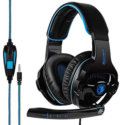 SADES SA810 Gaming Headset Surround Sound Stereo Headphones Bass Gaming Headphones with Noise Isolation Microphone Volume Control for Xbox One PS4 PC Laptop Mac Mobile