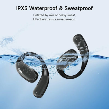 A51 Open Ear Headphones, True Wireless Earbuds with Mic & Earhooks | Deep Bass Sound, 20H Playtime & Digital Display, AI Clear Calls, Secure Comfortable Fit - Running, Sport, Meeting (DarkGrey) - color: DarkGrey