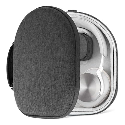 Geekria Shield Headphones Case Compatible with Bang & Olufsen Beoplay HX, H100, H95, H9 3rd Gen, H9i, Beocom Portal, Replacement Hard Shell Travel Carrying Bag with Cable Storage (Dark Grey)