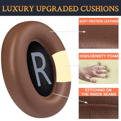 SOULWIT Replacement Earpads for Bose 700 (NC700) Wireless Headphones, Ear Pads Cushions with Softer Protein Leather, High-Density Noise Cancelling Foam, Added Thickness - Coffee - color: Coffee