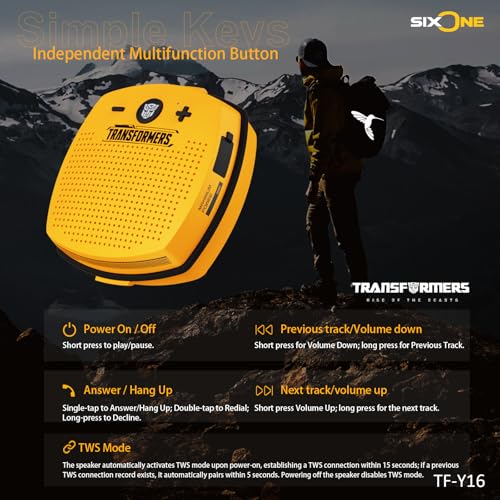 Transformers TF-Y16 Bluetooth Speaker, Bumblebee Yellow - color: Bumblebee Yellow
