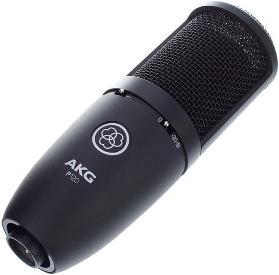 AKG Pro Audio P120 - Affordable 2/3-Inch Diaphragm Condenser Microphone for Clear Vocals & Instruments. Studio Recording or Live. XLR Connector. Black | Key details: Audio P120, Affordable 2/3 Inch Diaphragm Condenser Microphone - style: P120