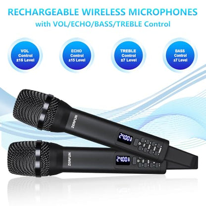 Rechargeable Wireless Microphones 4 Pack, D240, Black - color: Black, style: 4 Mics